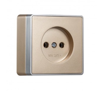 Розетка 1-местная 10А без заземления шампань "Сириус" (SBE-07c-10-S1-N)#2112891