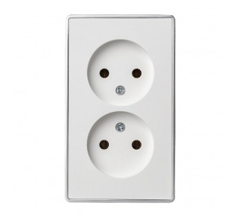 Розетка 2-местная 10А без заземления белая "Сириус" (SBE-07w-16-S2-N)#2113108