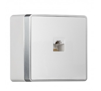 Розетка компьютерная RJ-45 1-местная белая "Сириус" (SBE-07w-S1-RJ)#2113118