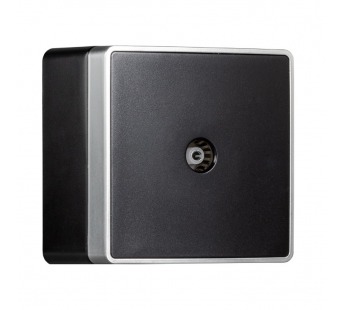 Розетка телевизионная 1-местная 75Ом  5-862МГц черная "Сириус" (SBE-07b-S1-TV)#2113121