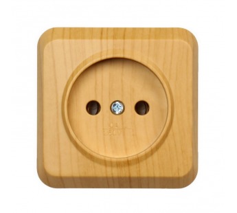 Розетка 1-местная 10А без заземления светлое дерево "Юпитер" (SBE-03lw-10-S1-N)#2112739