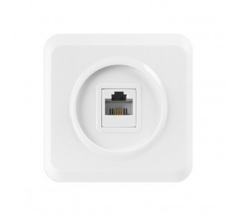 Розетка телефонная 1-местная белая "Юпитер" (SBE-03w-S1-PH)#2113175