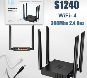 Wi-Fi Роутер LP-LINK WR850 N300, 2.4ГГц, 4 порта LAN (черный)#2117111