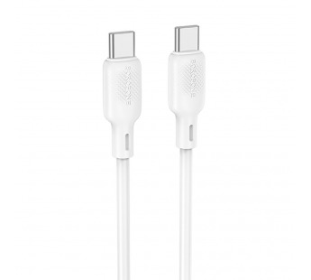 Кабель TypeC - TypeC BOROFONE BX113 60W Silicone (белый) 1м, мятая упаковка#2113048