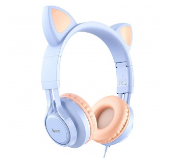 Проводные наушники с микрофоном полноразмерные Hoco Cat W36 (повр. уп.) Jack 3,5  (dream blu(242042)#2115419