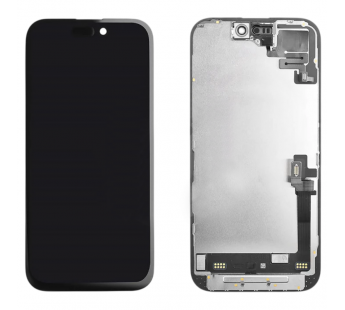 Дисплей для iPhone 16 + тачскрин черный с рамкой 100% (REF) с датчиком#2146542