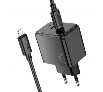 Адаптер Сетевой Hoco CS16A Wish Type-C/Lightning 3A/20W (black) (241002)#2119789