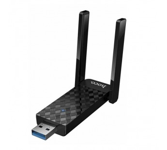 Wi-Fi адаптер с антенной HOCO HI34 WiFi6 USB (черный)#2113700