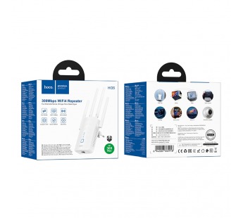 Wi-Fi репитер HOCO HI35 WiFi4 (белый)#2113694
