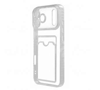 Чехол-накладка для iPhone 17 Pro (с защитой камеры, карманом для карт, прозрачный)#2124402