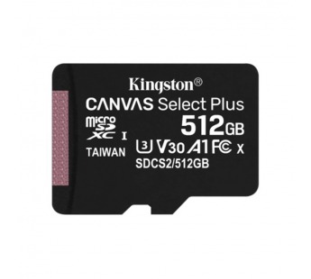 MicroSDXC  512GB  Kingston Class 10 Canvas Select Plus A1 U1 V10  (150 Mb/s) без адаптера#2113905