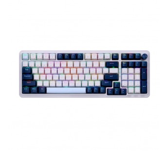 Беспроводная клавиатура Eisa Pro RU,RGB,бел/син,BT+2.4,гаск#2138211