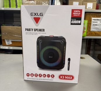 Колонка беспроводная EXLG X3 MAX 40W, (USB,FM,TF card)  цвет черный#2142816