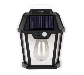Фонарь уличный декоративный, солнечные панели, 1 филамент LED лампа "ретро", датчик, Smartbuy#2114136