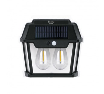 Фонарь уличный декоративный, солнечные панели, 2 филамент LED лампы "ретро", датчик, Smartbuy#2114137