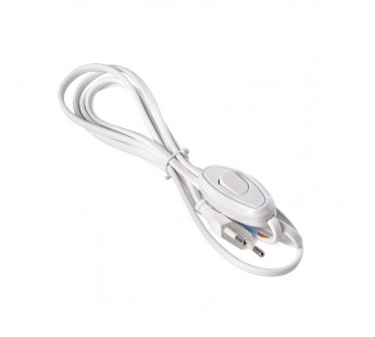 Шнур с плоской вилкой и проходным выключателем Smartbuy, 1,7 метра белый ШВВП 2х0,75 (SBE-06-P05-w)#2114139