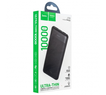 Внешний аккумулятор 10 000 mAh HOCO J153 (2USB/PD/Micro/LED инд. бат) черный#2140691