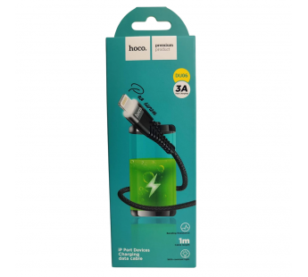Кабель USB - Lightning HOCO DU06 (3A/1m/текстиль) черный#2117825