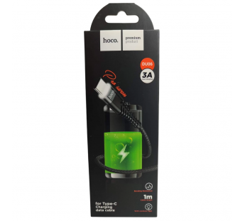 Кабель USB - Type-C HOCO DU06 (3A/1m/текстиль) черный#2117824