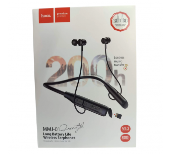 Беспроводные спорт наушники HOCO MMJ-01 (200 ч/800 mAh/TF)  черные#2119232