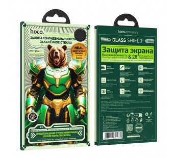 Защитное стекло iPhone 11/XR HOCO A777 Bear АНТИШПИОН черное#2114391