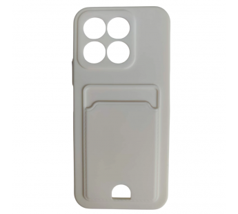 Чехол силиконовый Honor X8C матовый цветной с визитницей белый#2114302