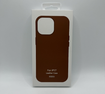 Чехол-накладка Magsafe для Apple iPhone 17 кожаный коричневый#2143327