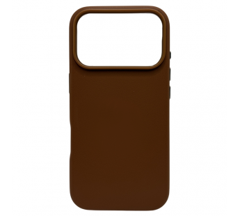 Чехол-накладка Magsafe для Apple iPhone 17 Pro кожаный коричневый#2143047