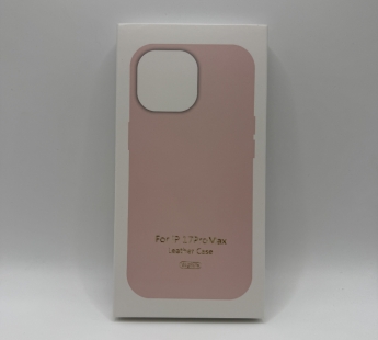 Чехол-накладка Magsafe для Apple iPhone 17 Pro Max кожаный светло-розовый#2143335