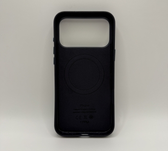 Чехол-накладка Magsafe для Apple iPhone 17 Pro Max кожаный синий#2143341