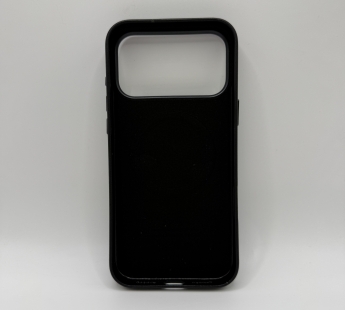 Чехол-накладка Magsafe для Apple iPhone 17 Pro Max кожаный черный#2143345