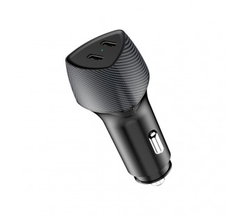 Автомобильный адаптер 2гн. (1гн.Type-C PD 20W +1гн.Type-C PD 20W) 40W, чёрный "Rexant"#2122076
