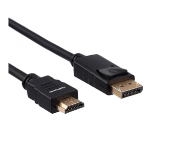 Кабель GoPower DisplayPort (m)-HDMI (m) 1.8м ПВХ ver.2.0 черный Premium Zip-Lock c подвесом (1/100)#2115147