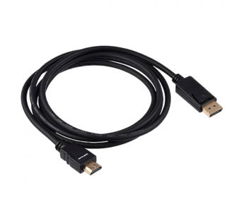 Кабель GoPower DisplayPort (m)-HDMI (m) 1.8м ПВХ ver.2.0 черный Premium Zip-Lock c подвесом (1/100)#2115146