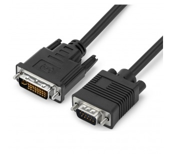Кабель GoPower DVI-I (m)-VGA (m) 1м черный Premium Zip-Lock c подвесом (1/200)#2115179