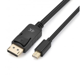 Кабель GoPower miniDisplayPort (m)-DisplayPort (m) 1м ver.1.4 черный Premium Zip-Lock c подвесом (1/#2115177