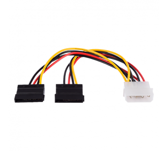 Кабель GoPower MOLEX (f)-2SATA (m) 0.2м PVC RoHS Premium Zip-Lock c подвесом (1/250)#2115022