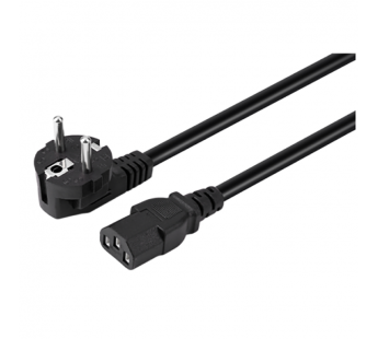 Кабель питания GoPower евровилка CEE 7/7-C13 (f) 3м ПВХ 0.75мм черный (1/50)#2114998