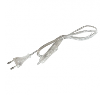 Кабель питания Прогресс для бра 1.7м 10A 2x0.5мм² с переключателем прозрачный (1/200)#2115028