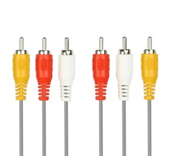 Кабель Smartbuy KA-233 3xRCA (m)-3xRCA (m) 3.0м силикон черный (1/125)#2114395