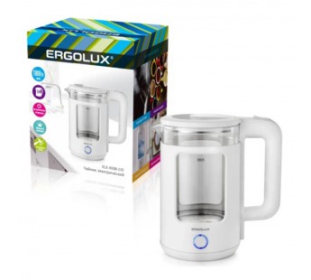 Электрочайник Ergolux ELX-KG08-C01 1800W 1.8л белый (1/12)#2114808