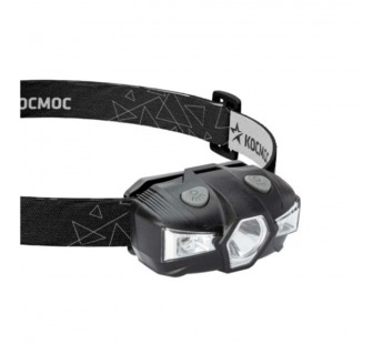 Фонарь налобный Космос 517B 2WLED+кр.свет от батареек 1хАА IP54 5 режимов черный (1/30/240)#2114714