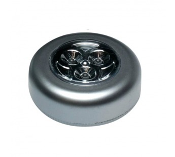 Фонарь пушлайт Космос 3020 3LED от батареек серебряный 3шт. (1/24/48)#2114703