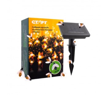 Фонарь садовый Старт Пчёлы 1W 20LED от солнечной батареи IP44 черный (1/24)#2114693