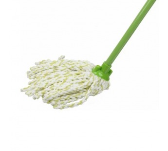 Швабра для пола Рыжий кот 120см с насадкой из микрофибры MopM9 зеленый (1/24)#2114675