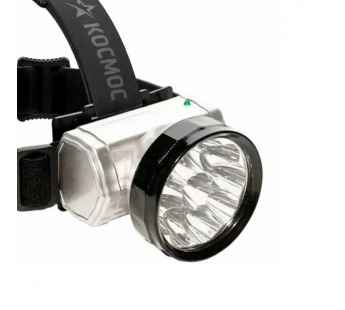 Фонарь налобный Космос H10 1.5W 10LED от аккумулятора серебряный (1/12/96)#2114422