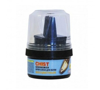 Крем-блеск для обуви CHIST 60мл с губкой бесцветный (1/12/48)#2114517