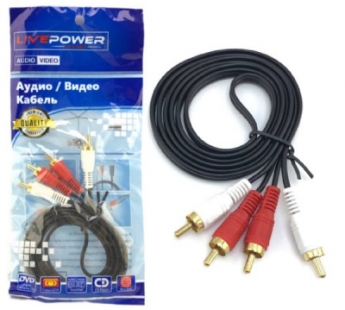 Кабель соединительный 2RCA на 2RCA AV22 (позолоченный након.) 1.5м#2116265