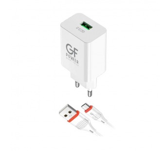 Сетевое З/У GFPower GF21M 1USB/Type-C 3.0A QC3.0 белый (48/192)#2120752