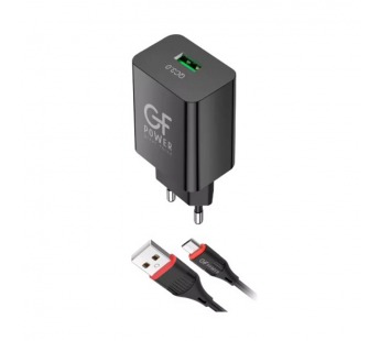 Сетевое З/У GFPower GF21M 1USB/Type-C 3.0A QC3.0 черный (48/192)#2120753